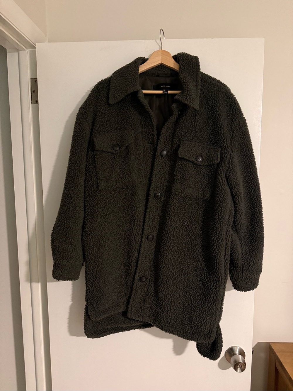 Vero Moda Dark Olive Teddy Jacket